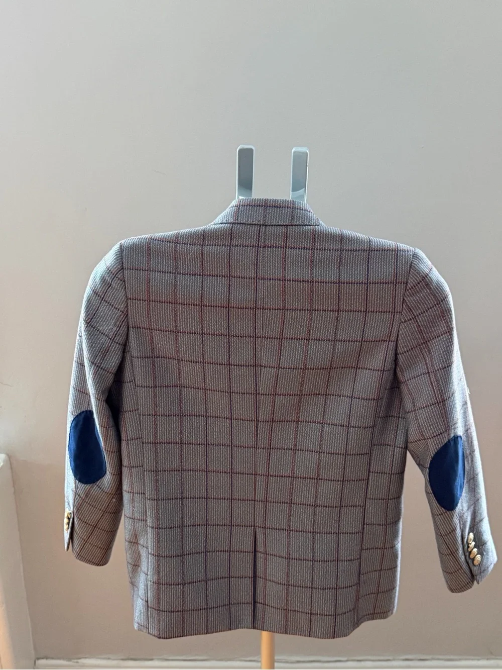 Elie Balleh Boys Gray Plaid Blazer – Size 10–12